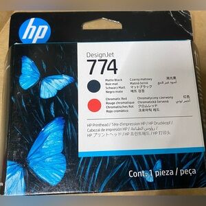 Brand new HP 774 Matte Black/Chromatic Red DesignJet Printhead P2V97A